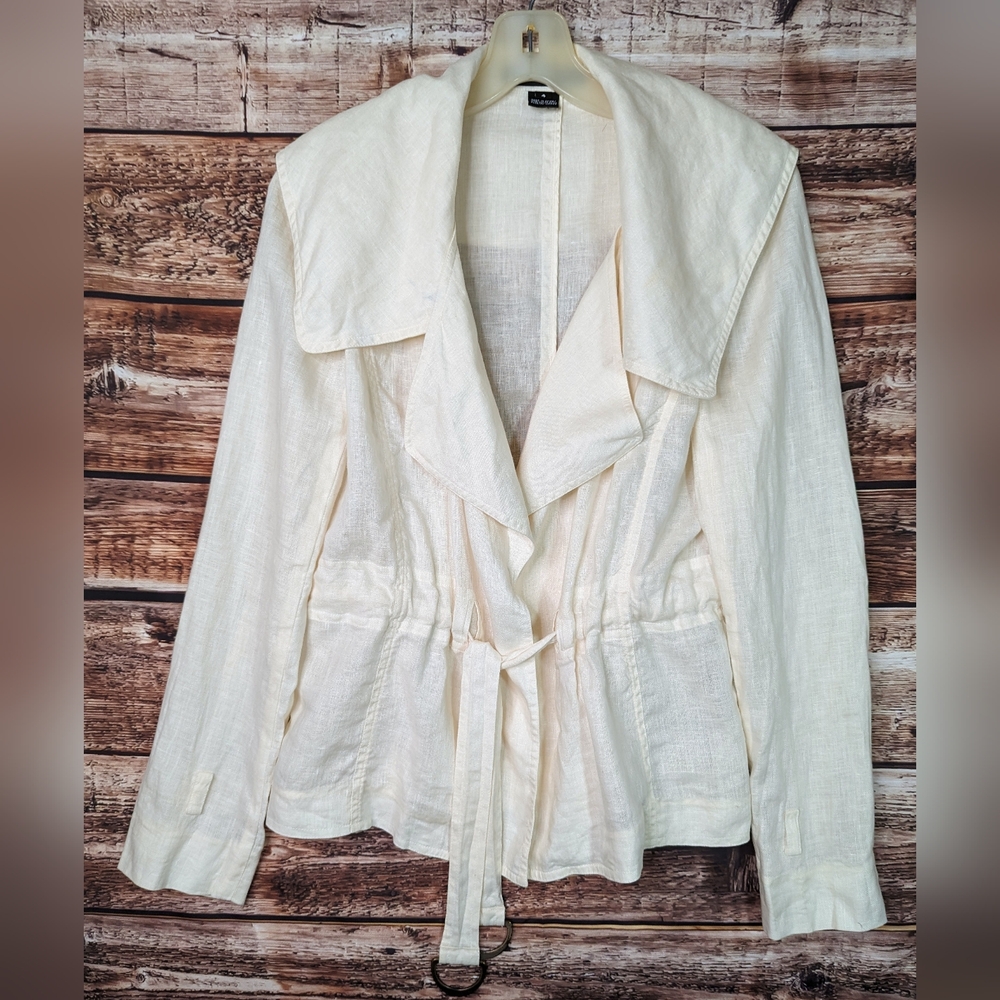 Ellen Tracy Linen Jacket Lagenlook 4 Imperfect